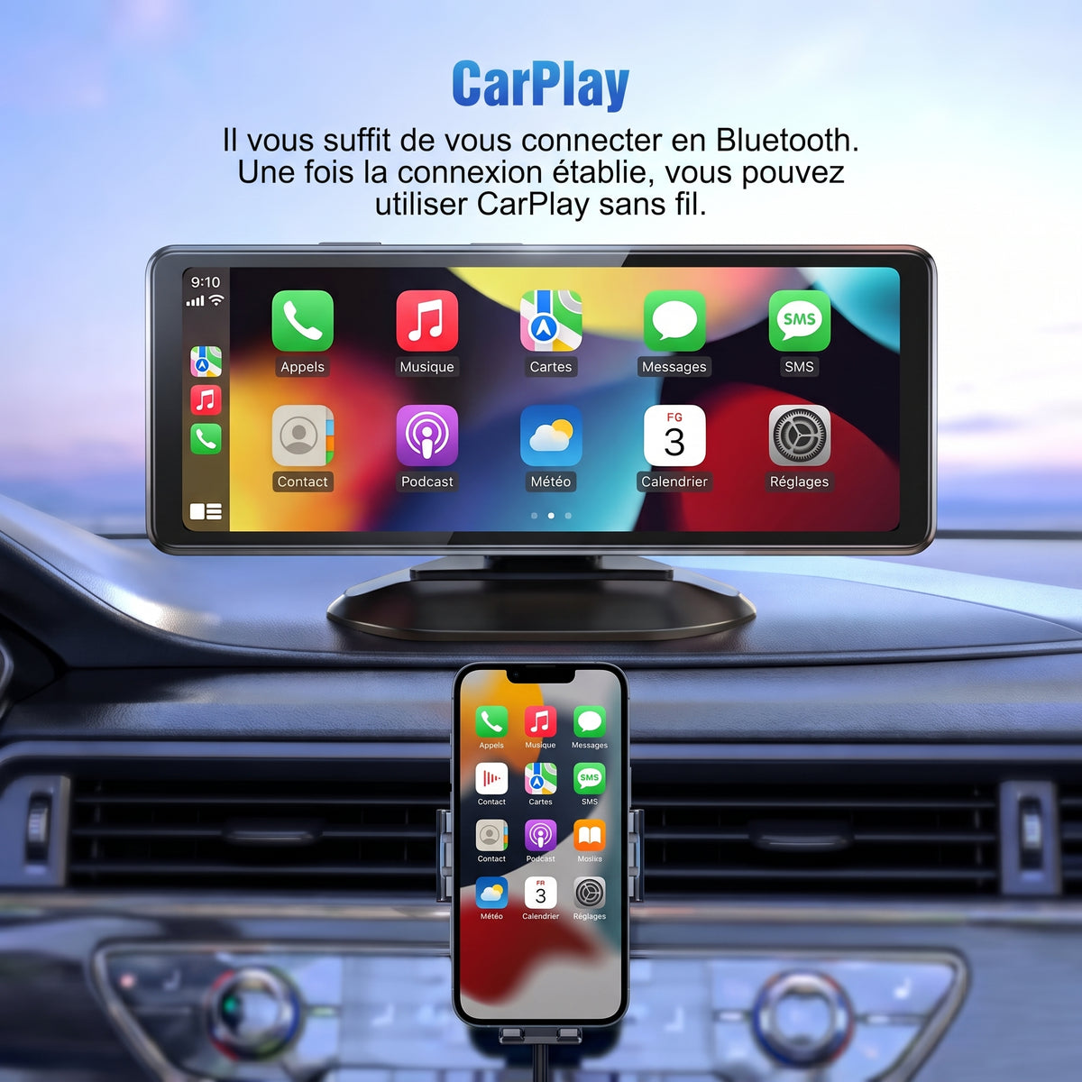 Écran CarPlay & Android Auto – Pro
